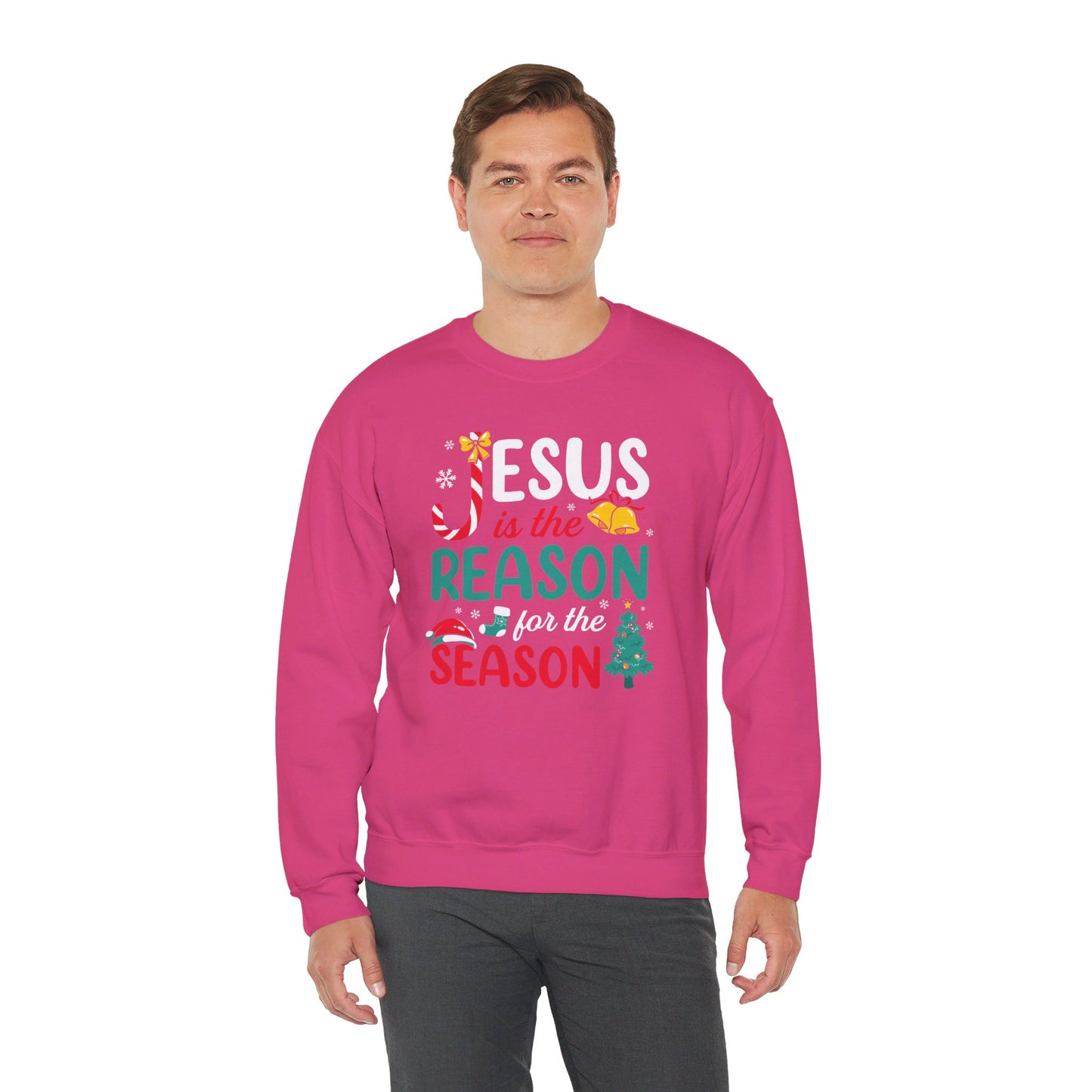 Jesus Is The Reason For The Season Christmas Unisex Heavy Blend™ Crewneck Christian Sweatshirt