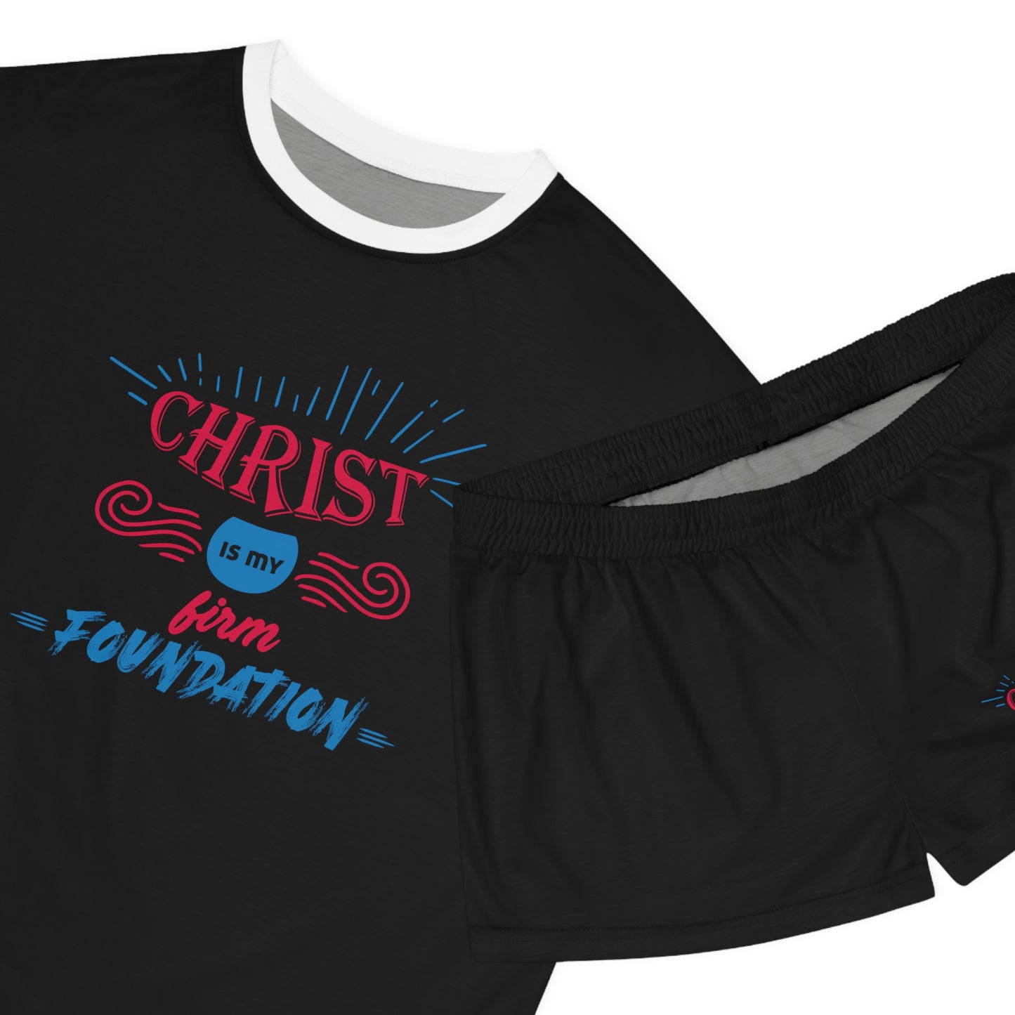 Christ Is My Firm Foundation Women's Christian Short Pajama Set Printify