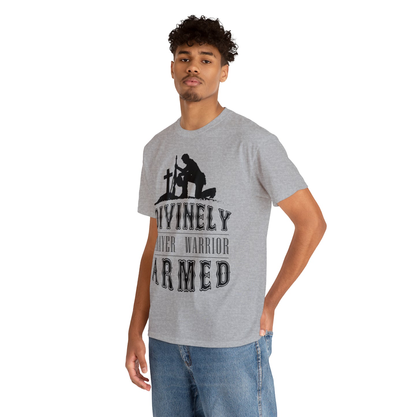 Divinely Armed Prayer Warrior Unisex Heavy Cotton Tee