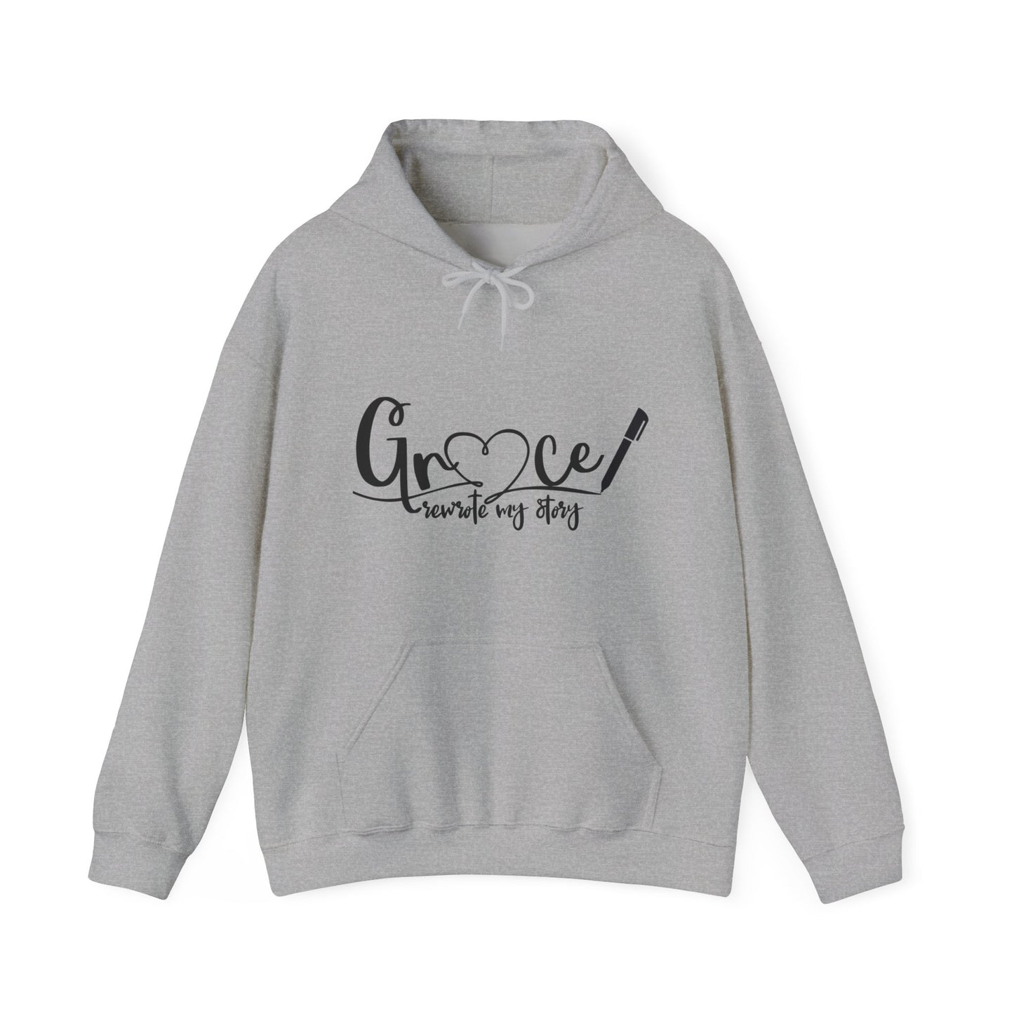 Grace Rewrote My Story Unisex Christian Pullover Hooded Sweatshirt