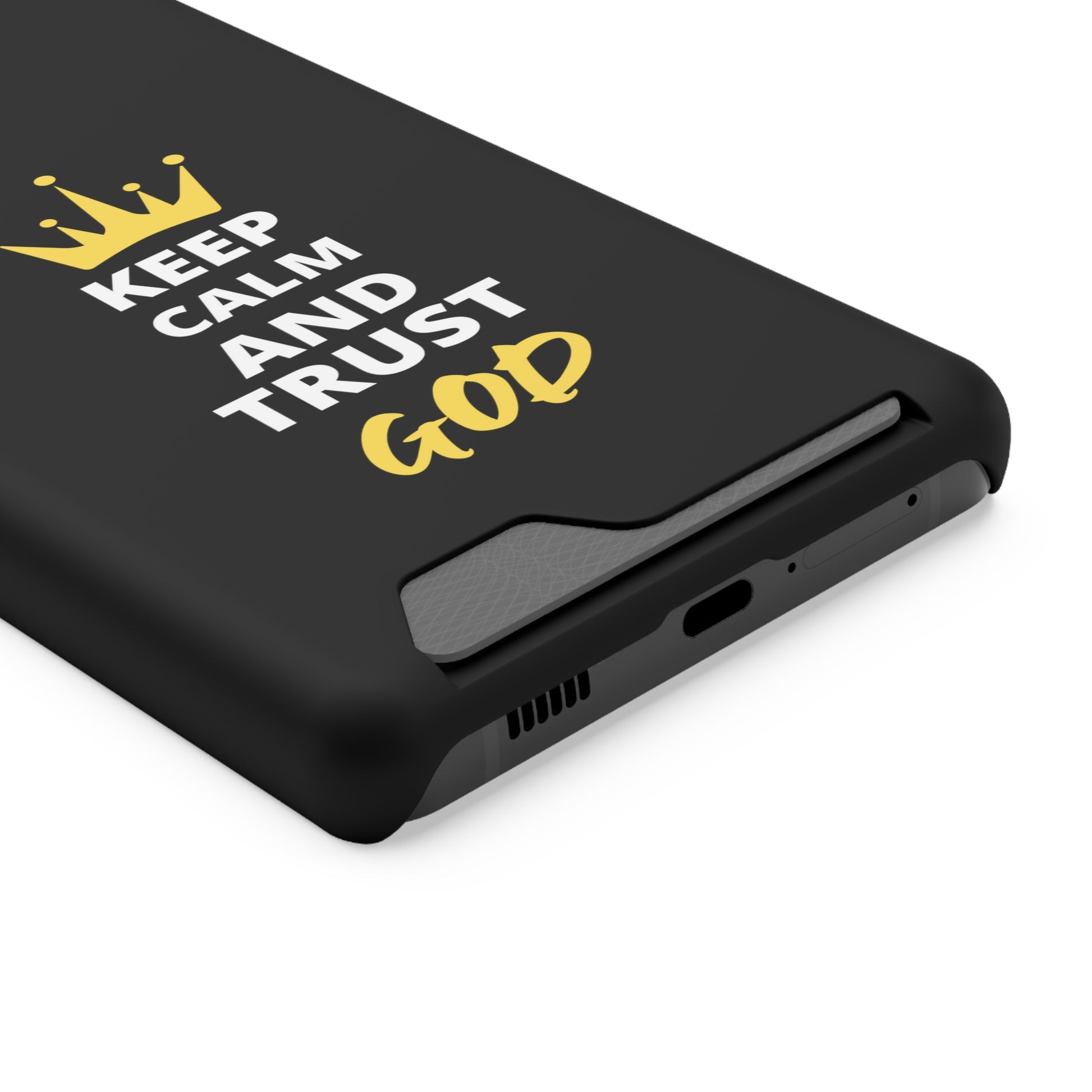 Keep Calm And Trust God Christian Phone Case With Card Holder Printify