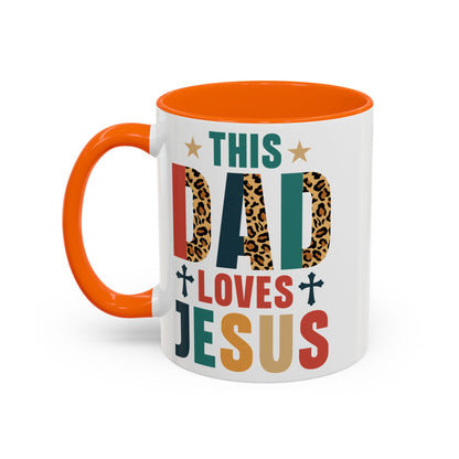 This Dad Loves Him Accent Coffee Mug - Perfect Gift for Father's Day and Christian Dads