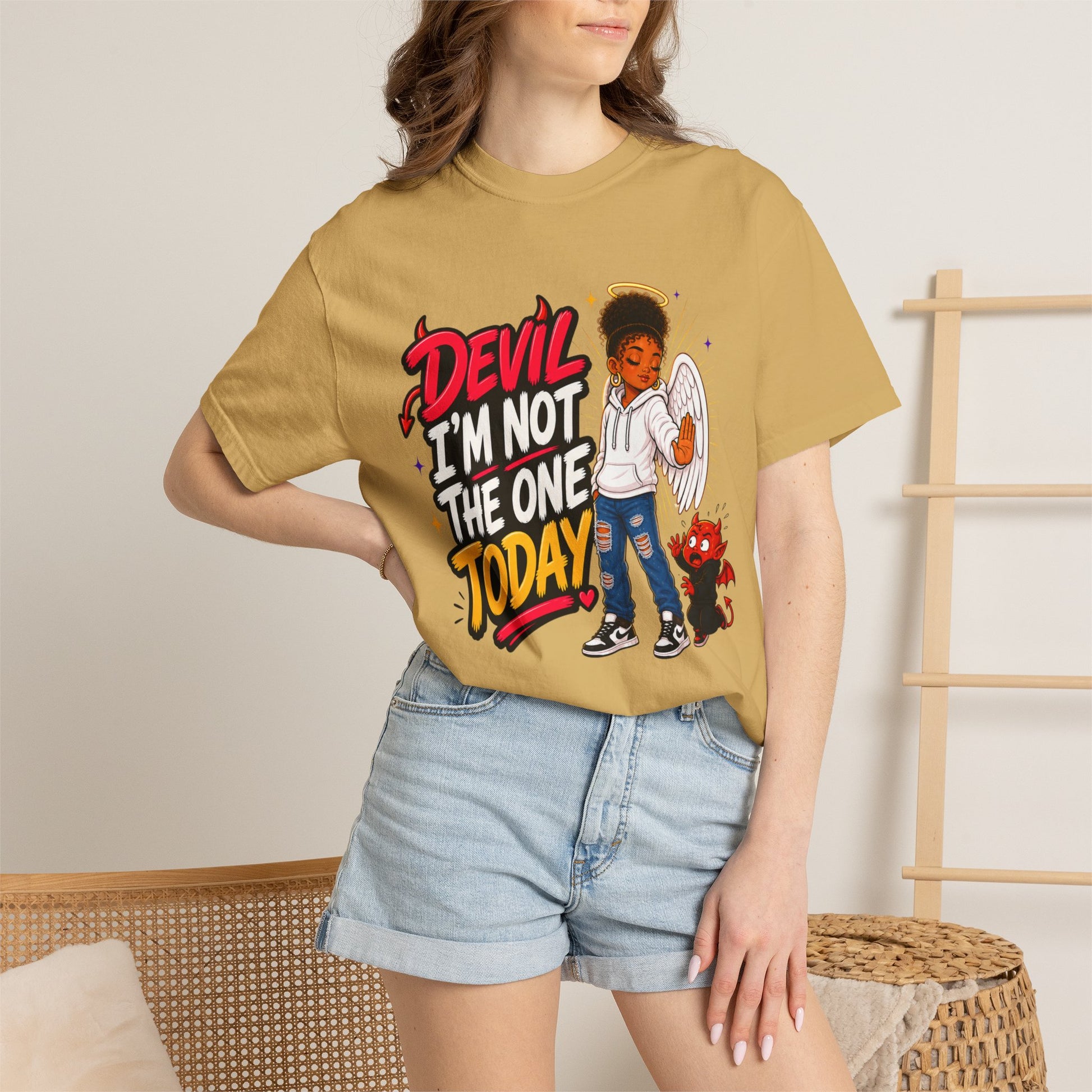 Devil I'm Not the One Today T-Shirt — Funny Angel vs Devil Graphic Tee - ClaimedbyGodDesigns