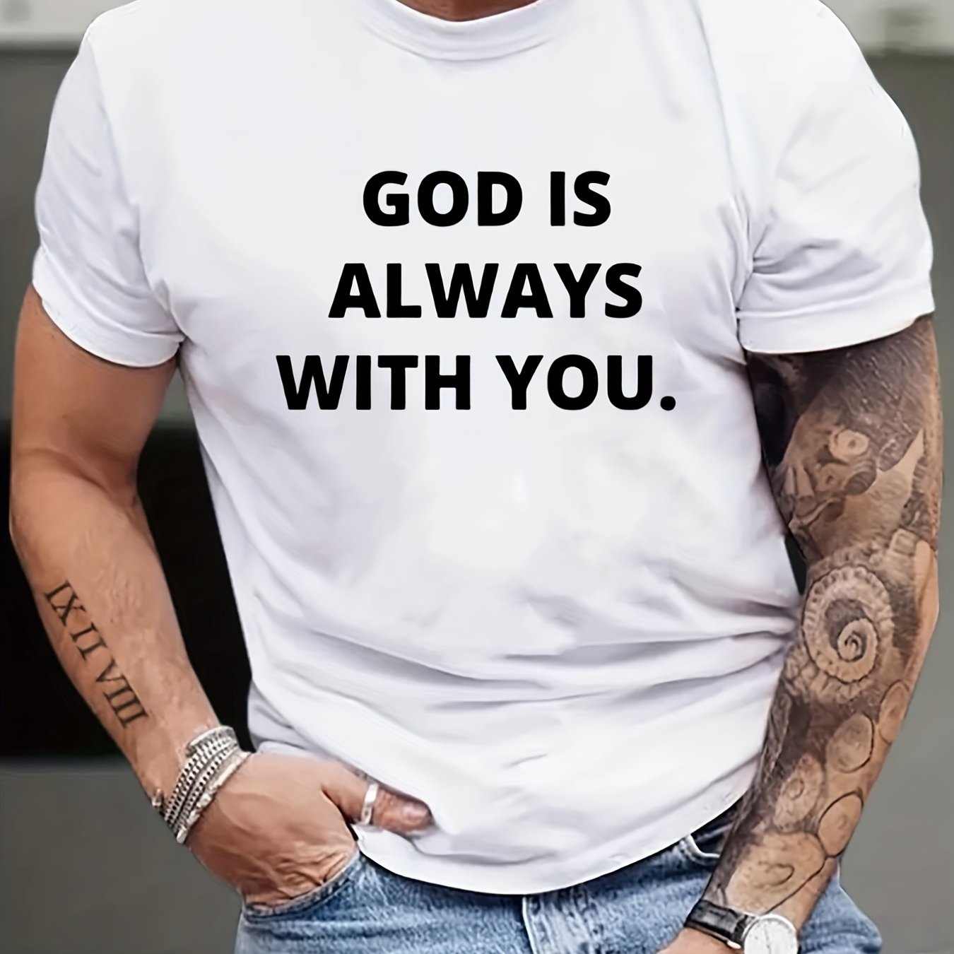 God Is Always With You Men's Christian T-shirt claimedbygoddesigns