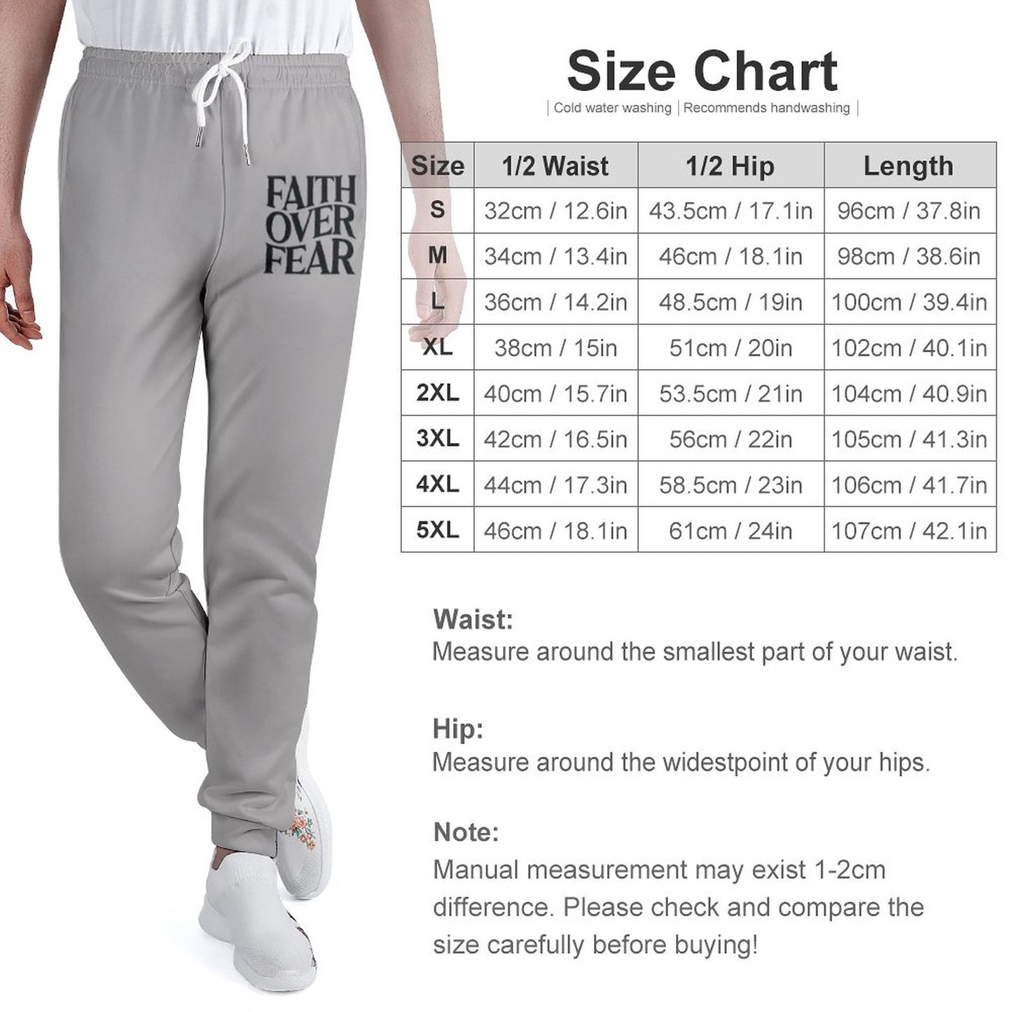 Faith Over Fear (2) Men's Christian Sweatpants