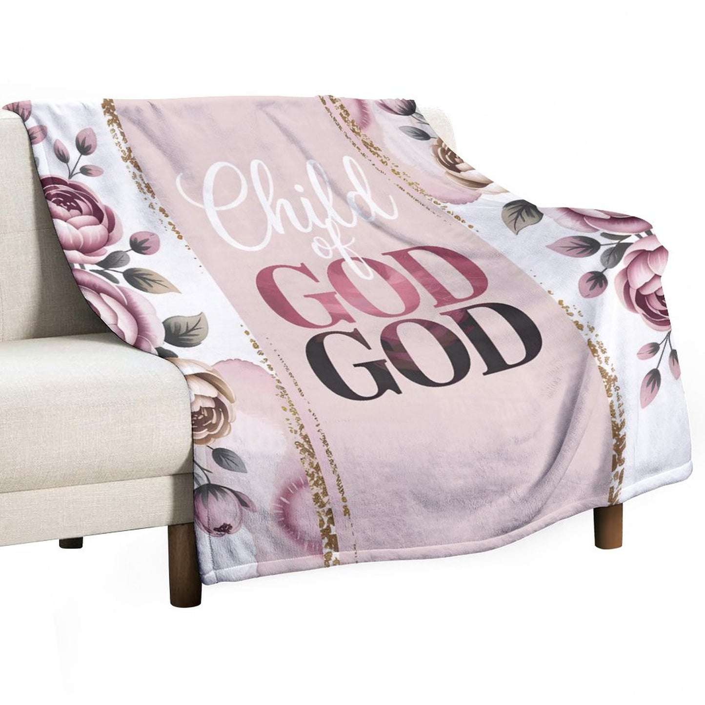 Child Of God Christian Flannel Throw Blanket for Bedroom