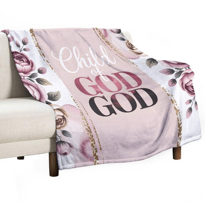 Child Of God Christian Flannel Throw Blanket for Bedroom