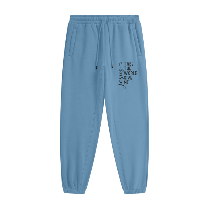 Take The World Give Me Jesus Unisex (Men and Women) Christian Fleece Sweatpants (Joggers)