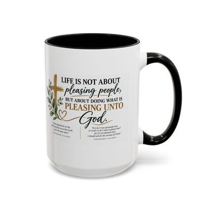 Christian Coffee Mug – "Pleasing Unto God" Inspirational Accent Mug (11/15oz)