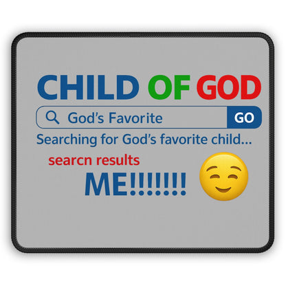 God's Favorite Gaming Mouse Pad, Funny Gamer Gift, Child of God Mouse Pad, Bible Verse Decor, Unique Gamer Accessory