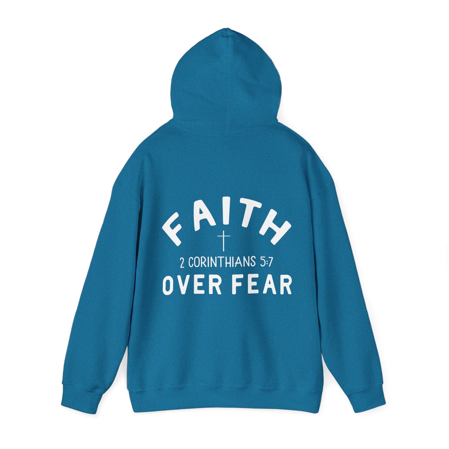 Faith Over Fear 3 Crosses  Unisex Christian Hooded Pullover Sweatshirt