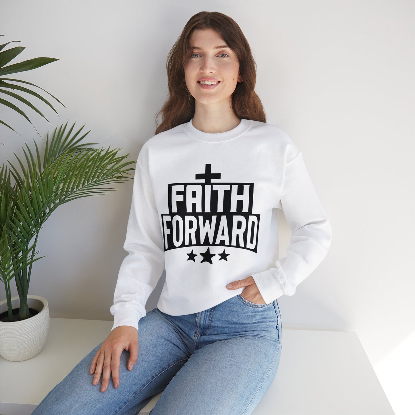 Faith Forward  Unisex Heavy Blend™ Crewneck Christian Sweatshirt