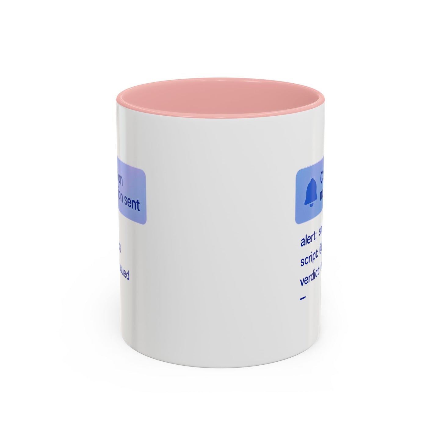 Conviction Notification Accent Coffee Mug - Unique Gift for Christians, Bible Study, Inspirational Drinkware, Alert and Verdict Theme - ClaimedbyGodDesigns