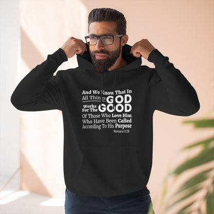 Inspirational Three - Panel Fleece Unisex Hoodie, Christian Apparel, Cozy Sweatshirt, Gift for Believers, Scripture Hoodie - ClaimedbyGodDesigns