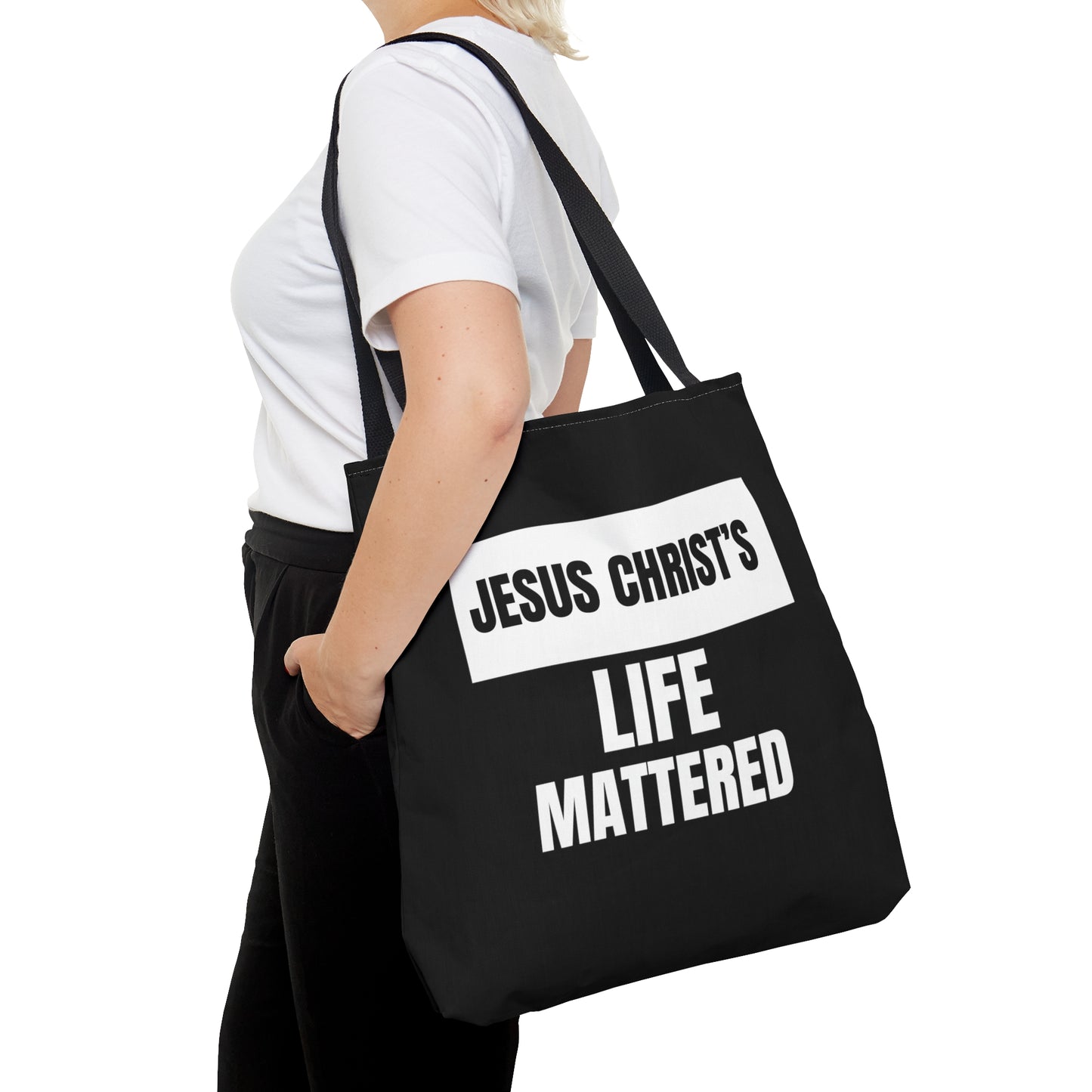 Jesus Christ's Life Mattered Christian Tote Bag Printify