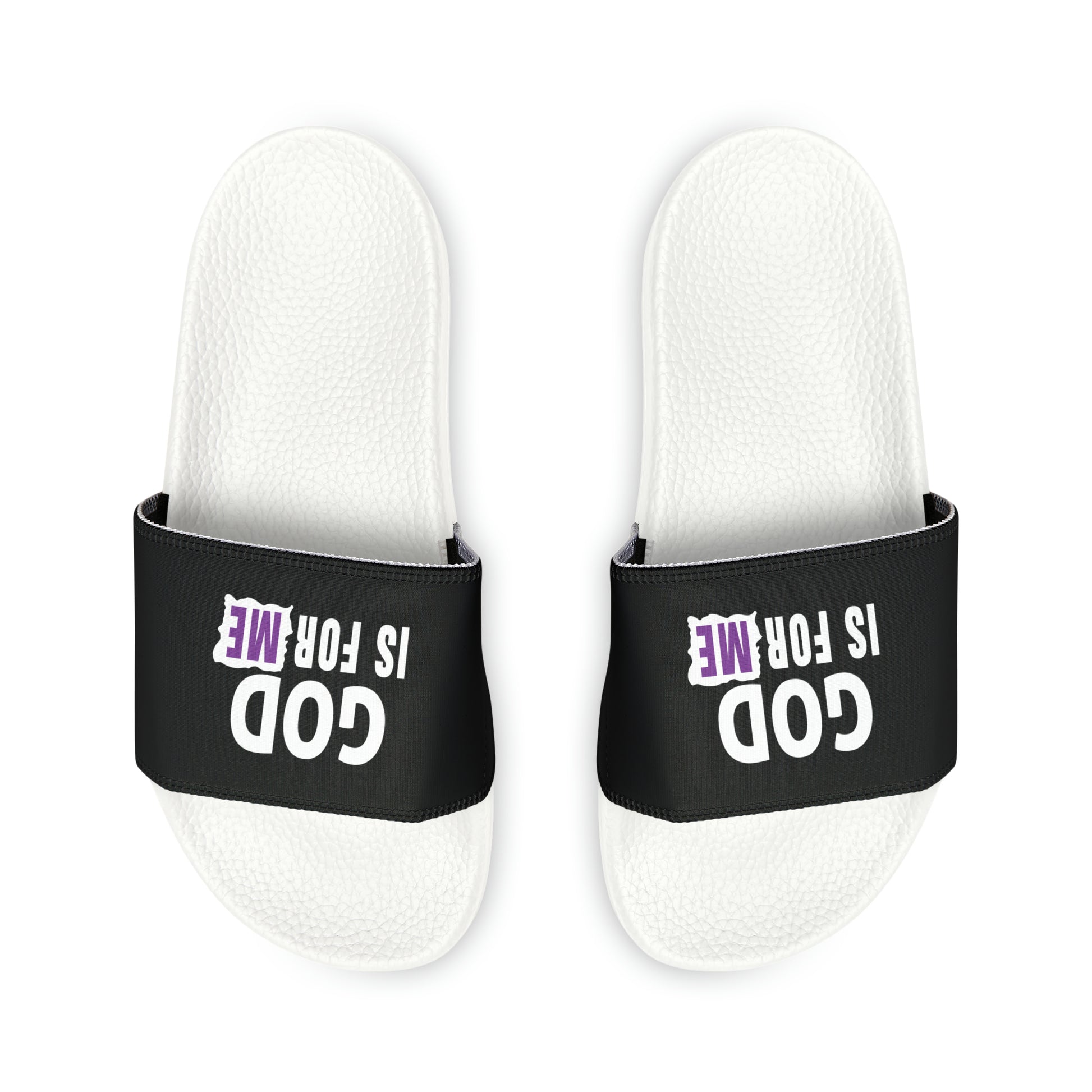 God Is For Me Women's PU Christian Slide Sandals Printify