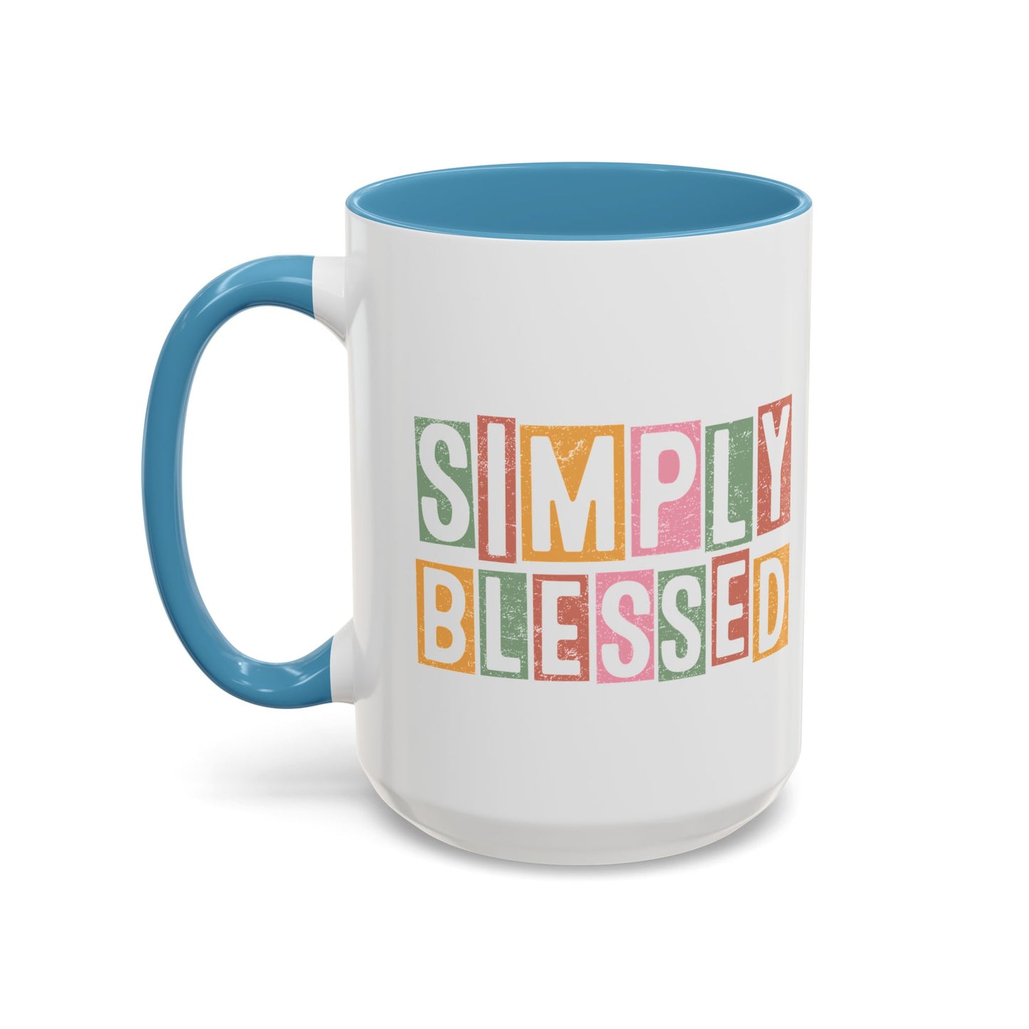 Christian Ceramic Mug- Simply Blessed Accent Coffee Mug (11, 15oz)