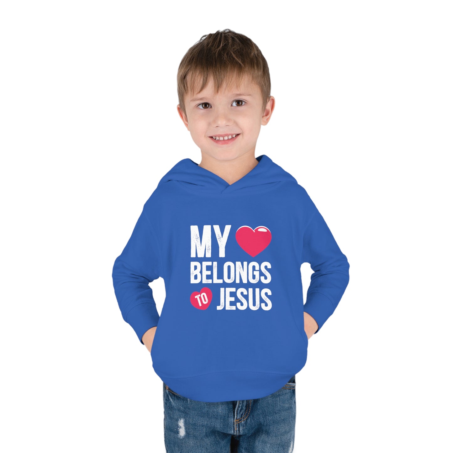 My Heart Belongs To Jesus Christian Toddler Pullover Fleece Hooded Sweatshirt