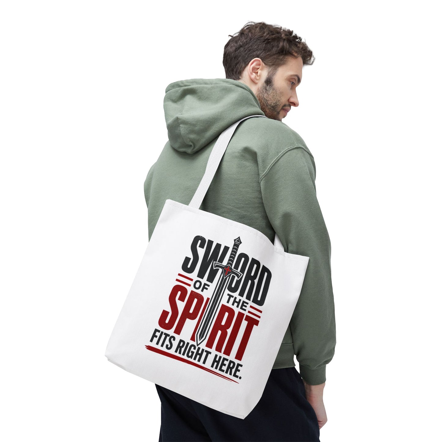 Sword of the Spirit Tote Bag — Christian Faith Inspirational Canvas Tote - ClaimedbyGodDesigns