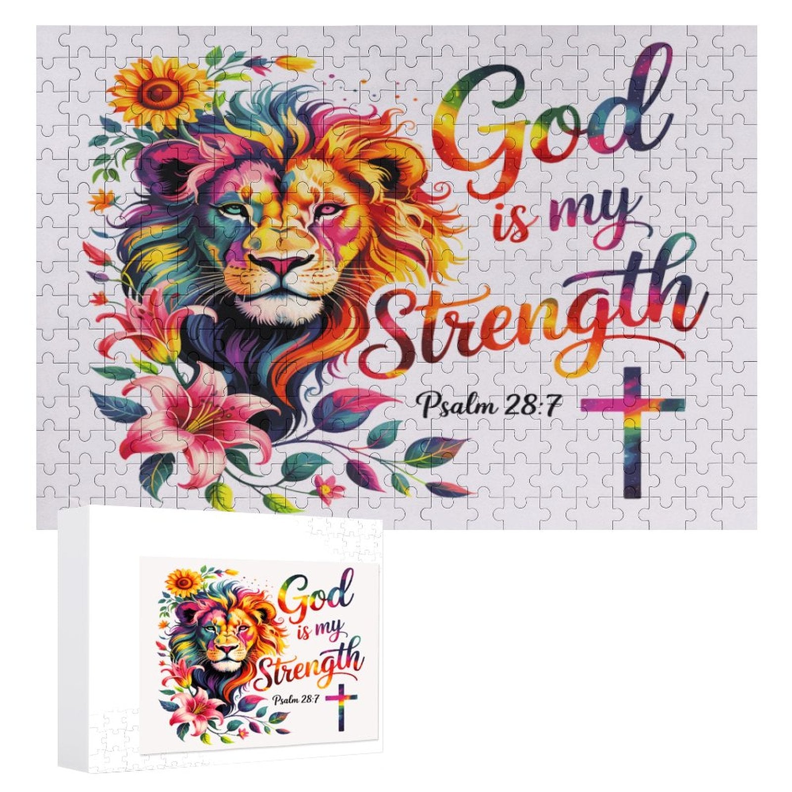 He Is My Strength Christian Wooden Picture Puzzle - ClaimedbyGodDesigns