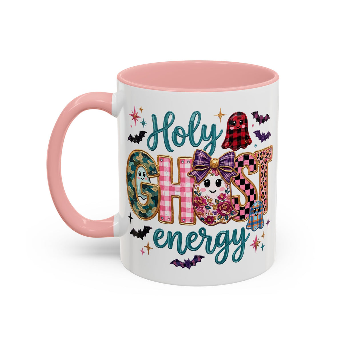 Accent Christian Coffee Mug — "Holy Ghost Energy" Halloween Cute Spooky Ceramic Mug (11/15oz)