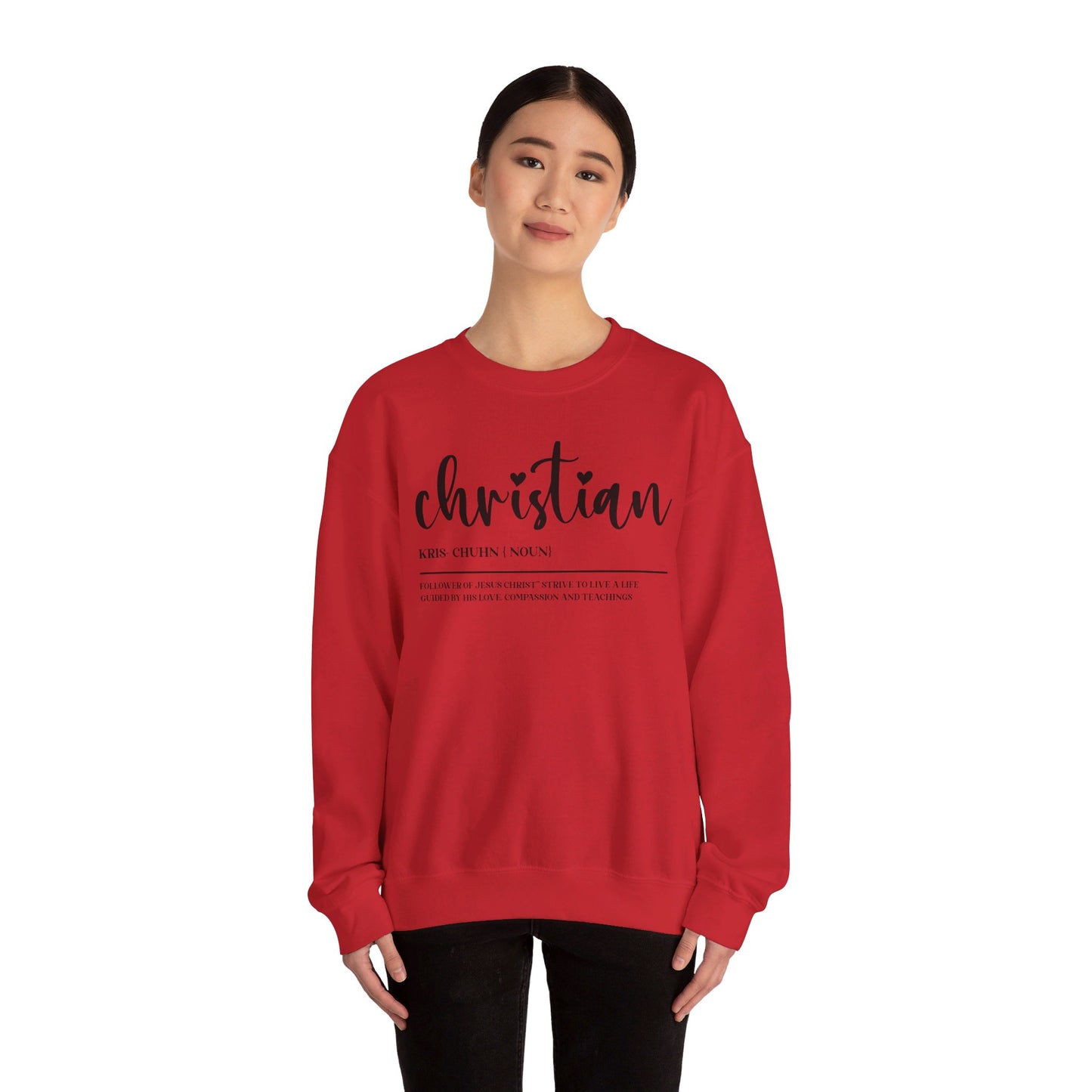 I Am A Christian Follower Of Christ  Unisex Heavy Blend™ Crewneck Christian Sweatshirt