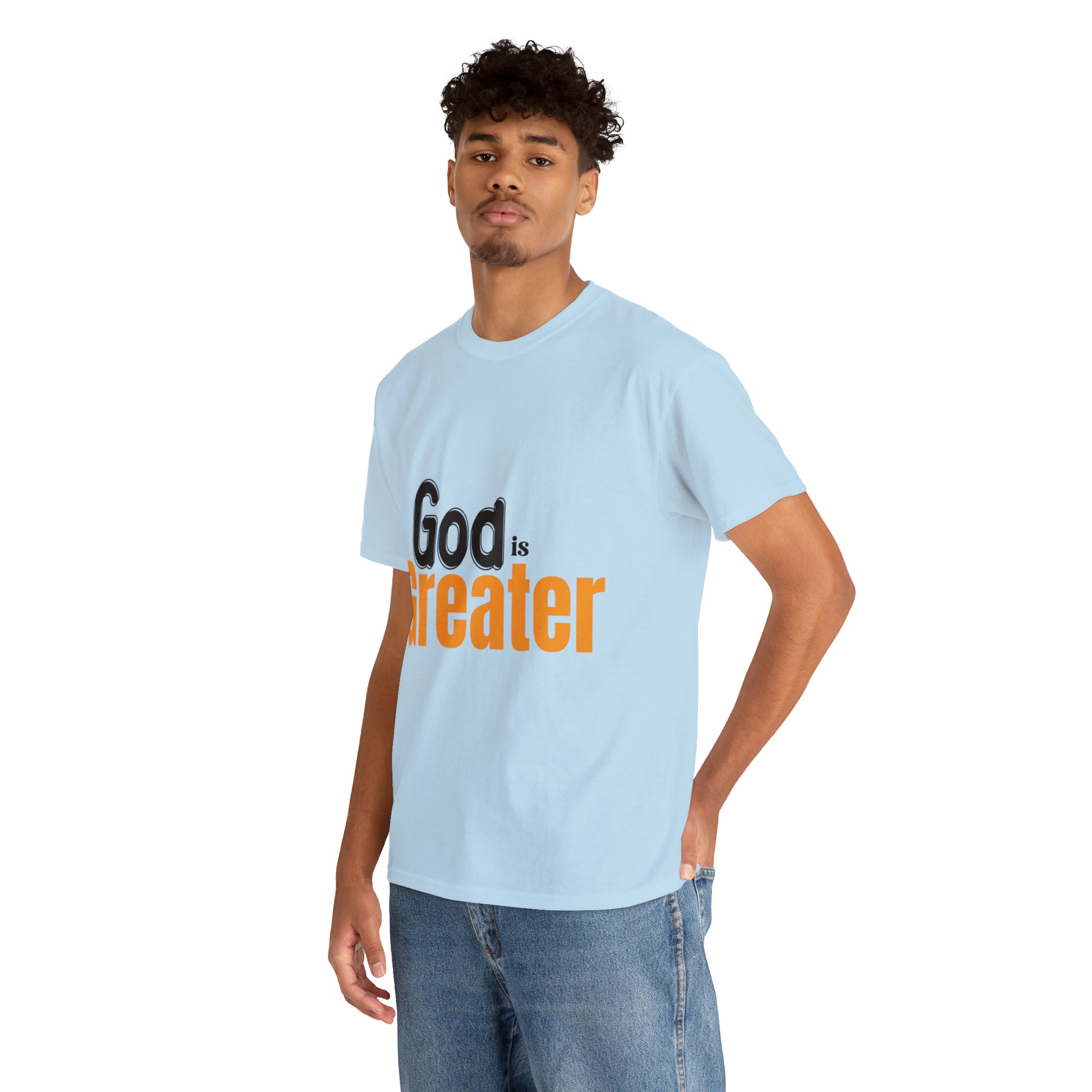 God Is Greater Unisex Heavy Cotton Tee Printify