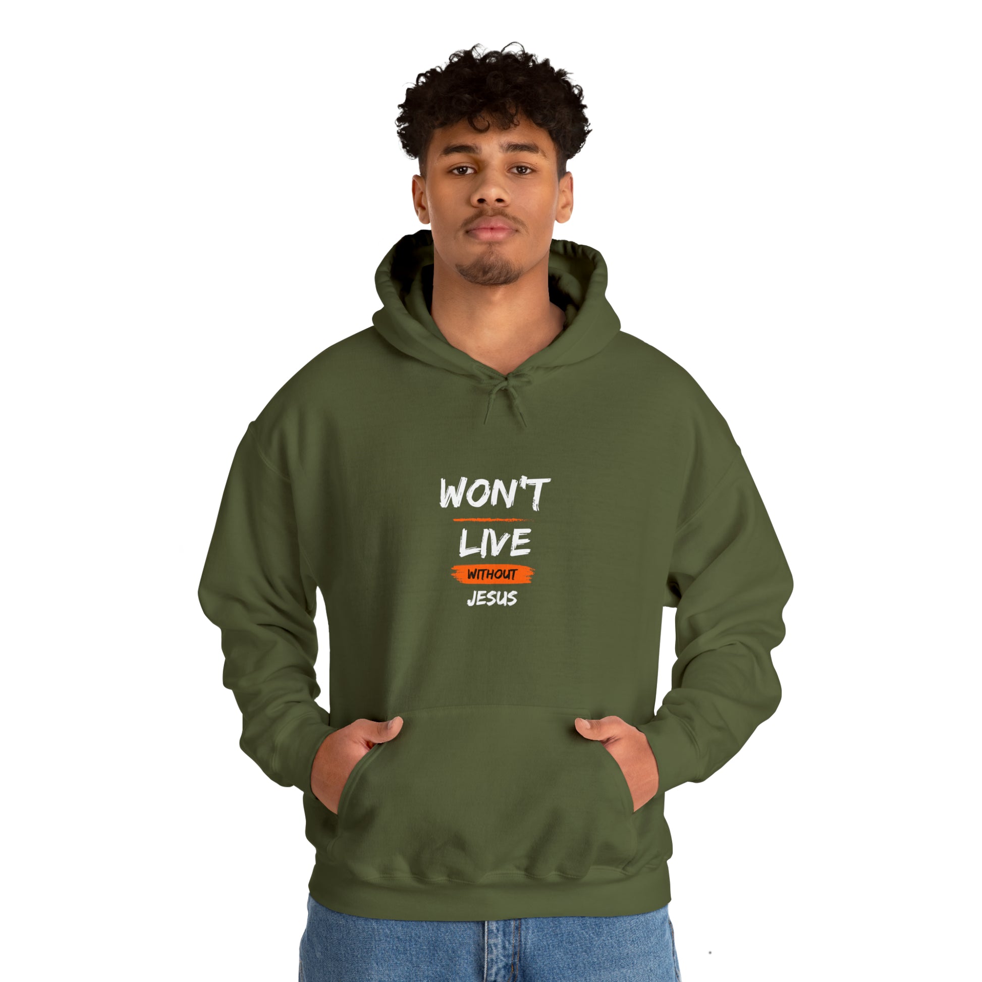 Won't Live Without Jesus Unisex Hooded Sweatshirt Printify