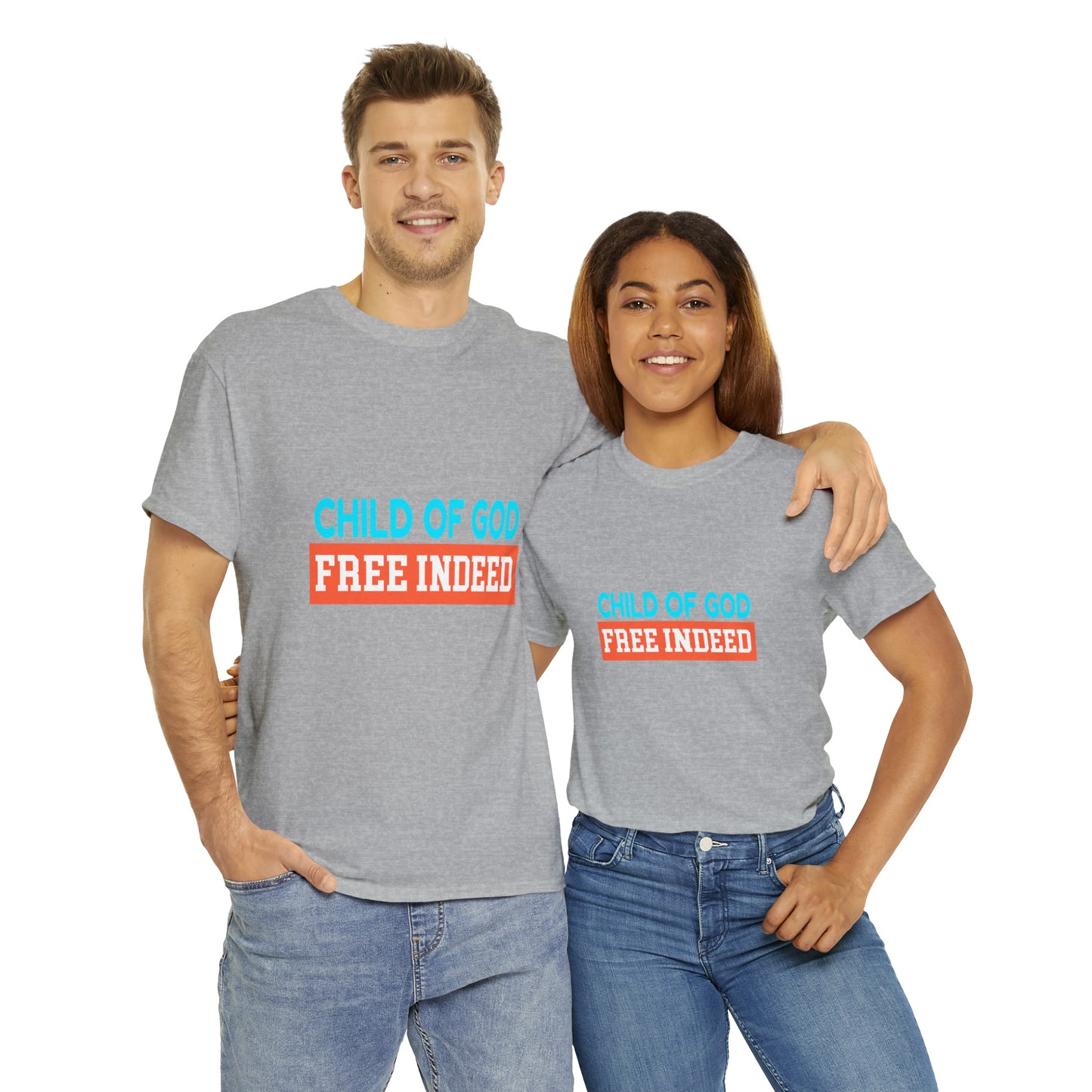 Child Of God Free Indeed Unisex Heavy Cotton Tee Printify