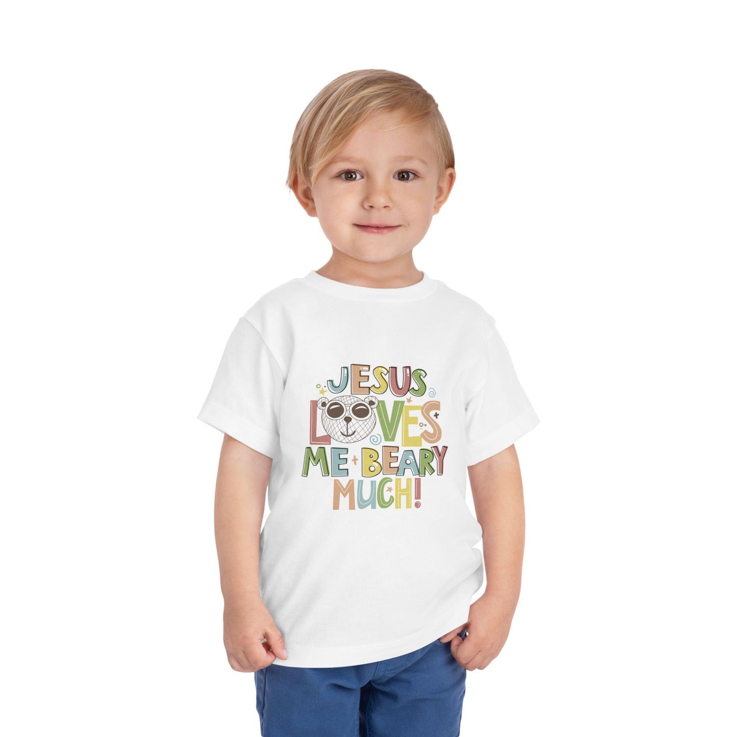 Jesus Loves Me Beary Much Christian Toddler T-Shirt