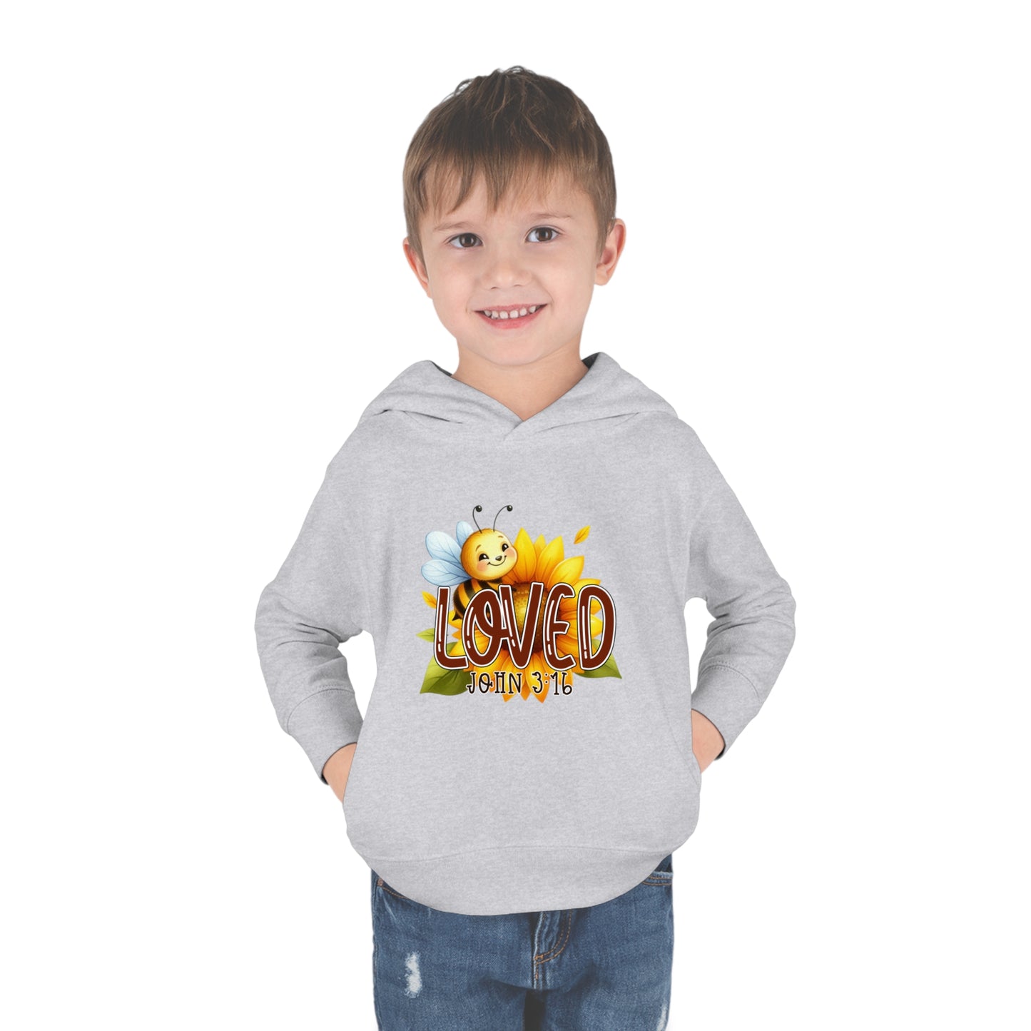 John 3:16 Loved Christian Toddler Pullover Fleece Hooded Sweatshirt