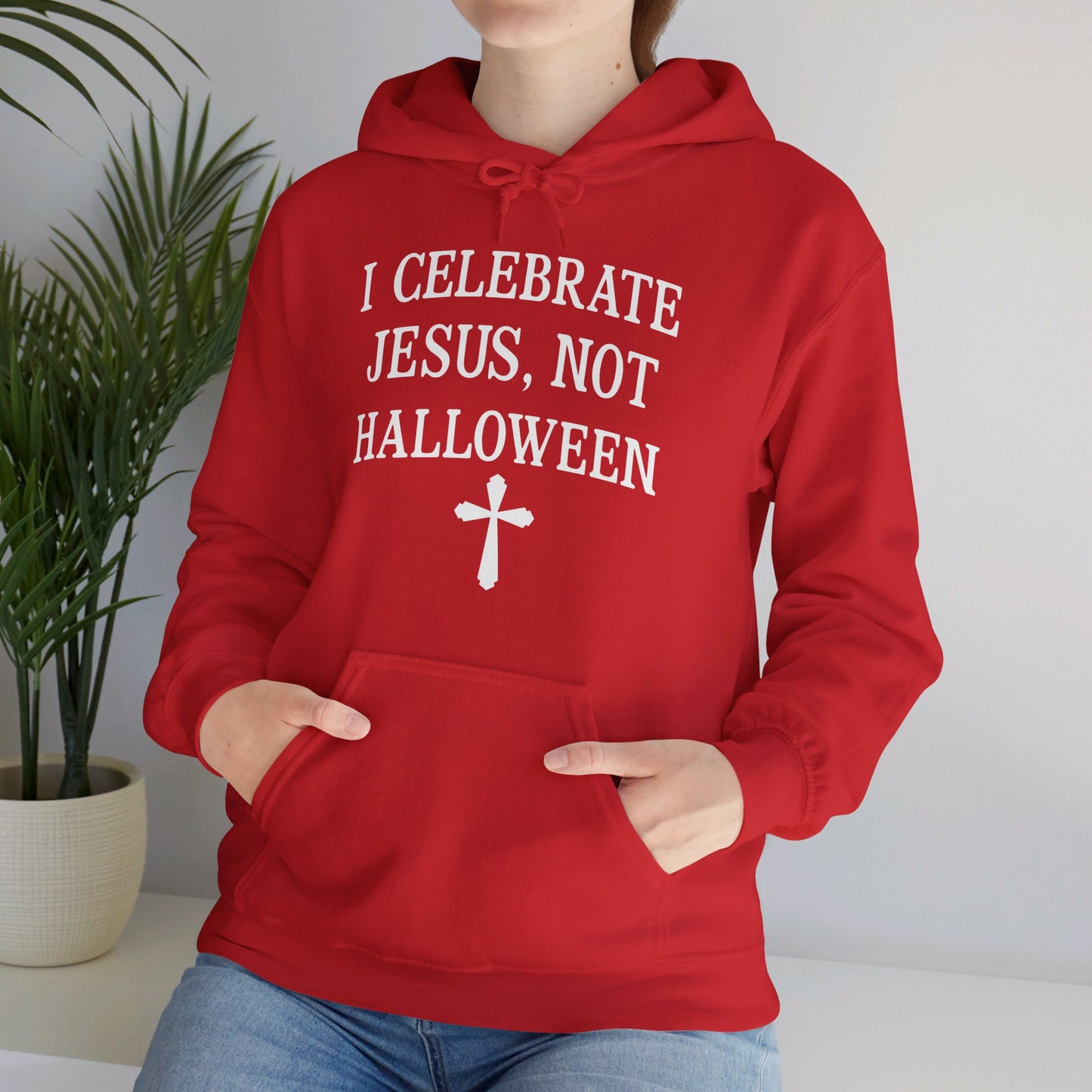 I Celebrate Jesus Not Halloween Halloween Unisex Christian Pullover Hooded Sweatshirt