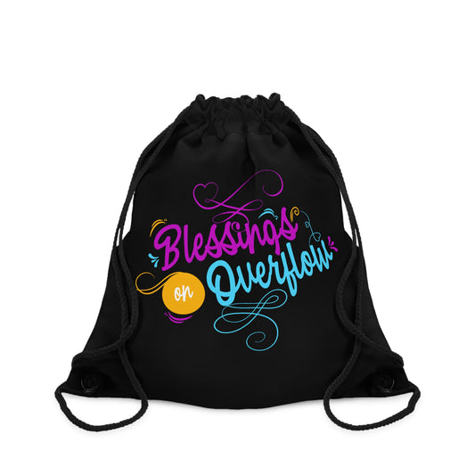 Blessings On Overflow Drawstring Bag