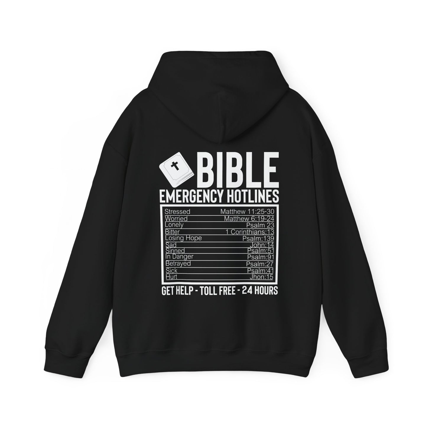 Jesus Is Calling And I Must Go Bible Emergency Numbers Funny  Unisex Christian Hooded Pullover Sweatshirt