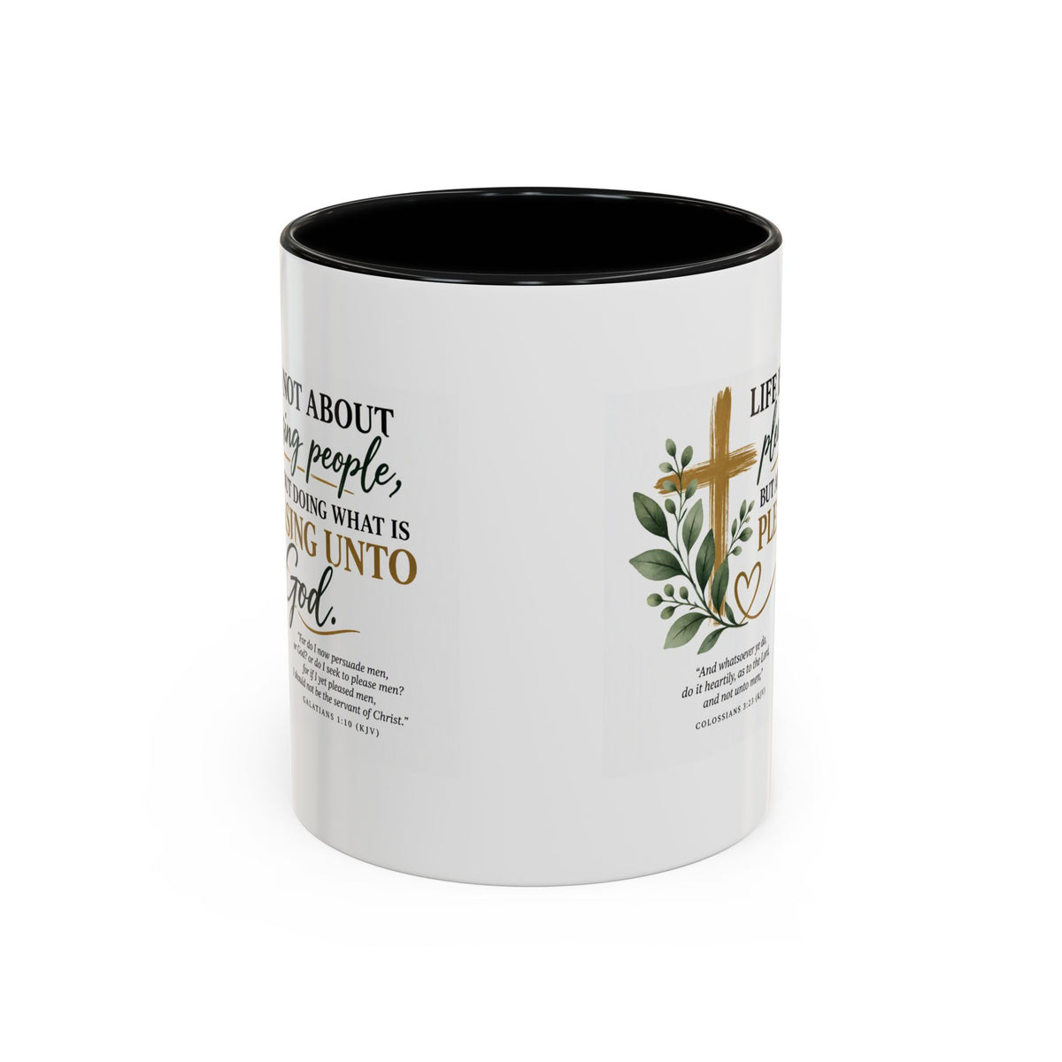 Christian Coffee Mug – "Pleasing Unto God" Inspirational Accent Mug (11/15oz)