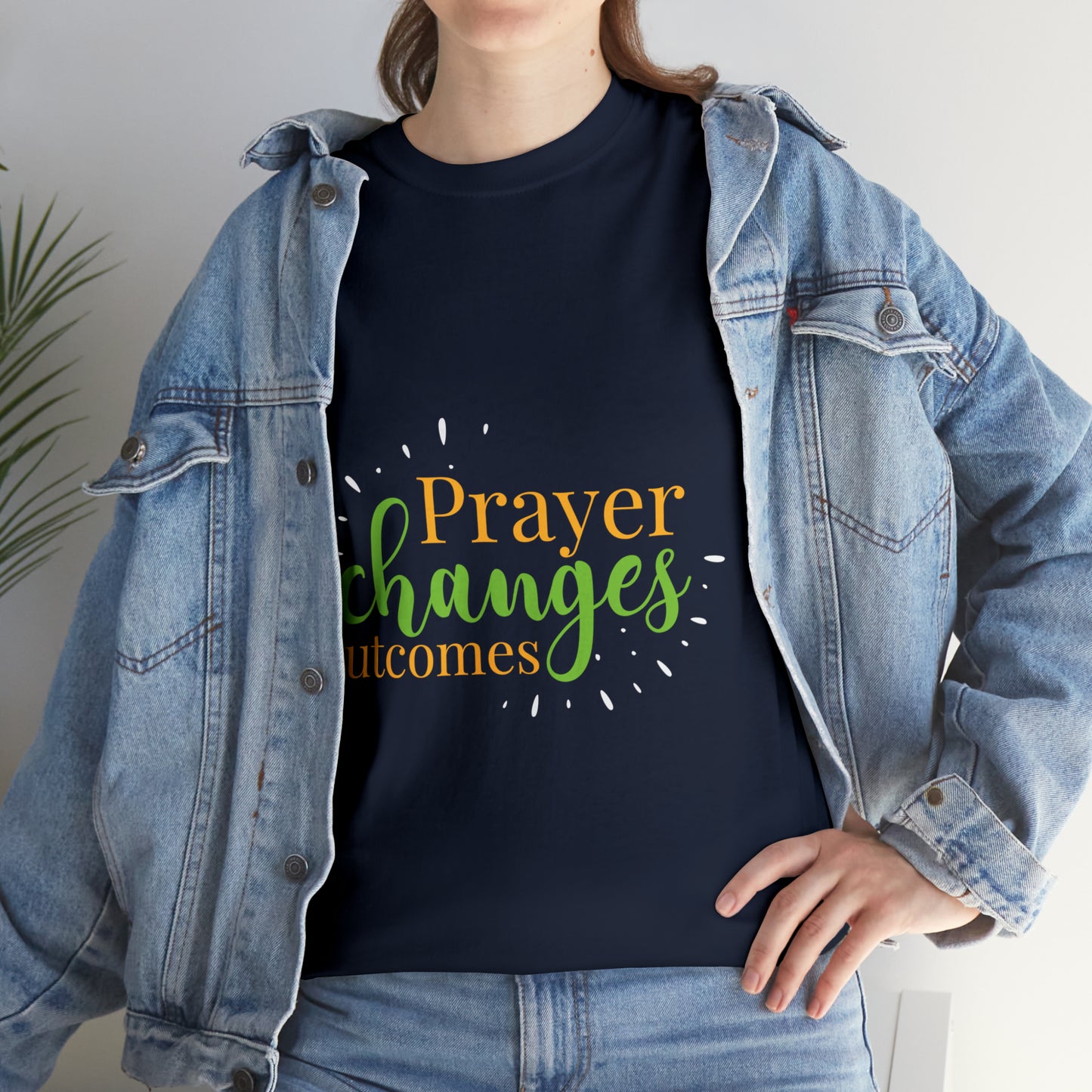 Prayer Changes Outcomes Unisex Heavy Cotton Tee