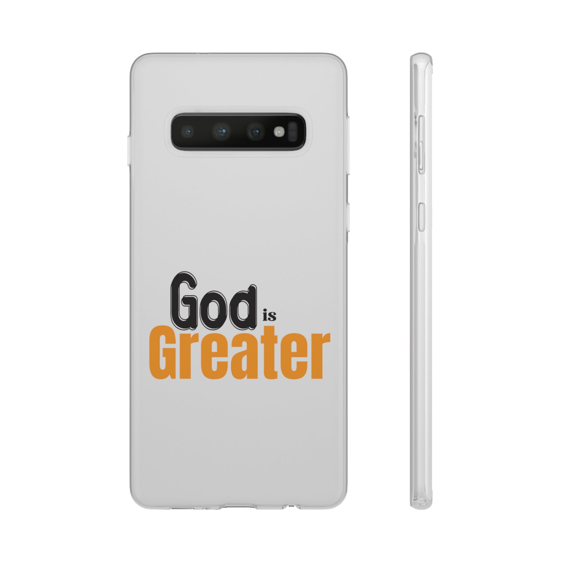 God Is Greater Christian Flexi Phone Case Printify