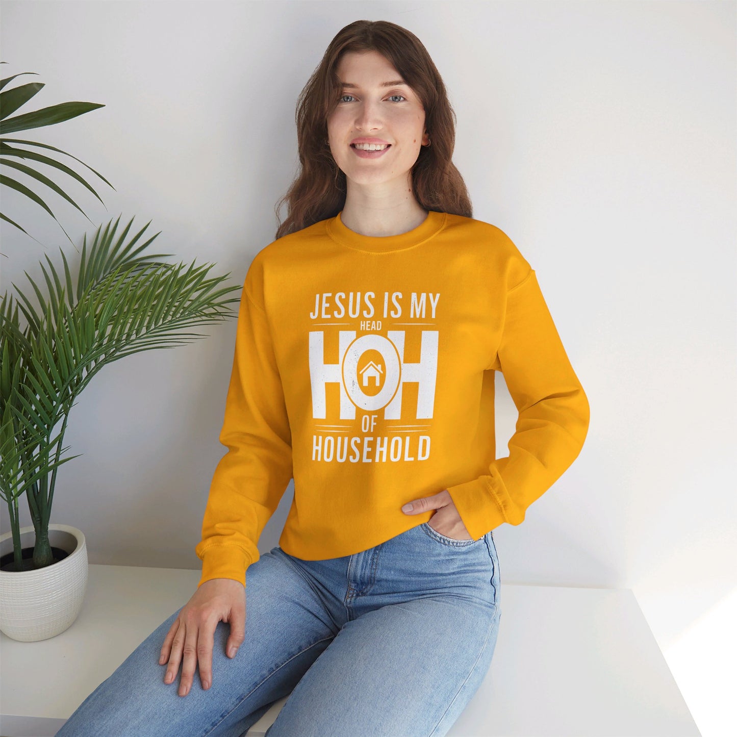 Jesus Is My Head Of Household HOH  Unisex Heavy Blend™ Crewneck Christian Sweatshirt