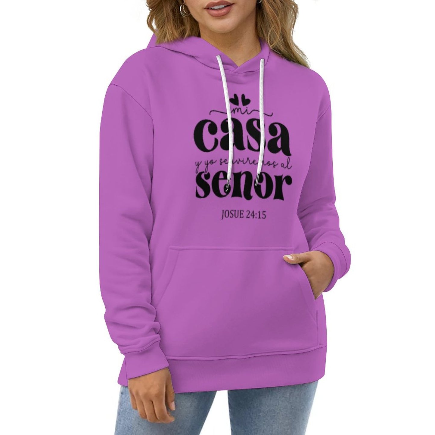 Mi Casa Y Yo Serviremos Al Senor Spanish Women's Christian Pullover  Hooded Sweatshirt