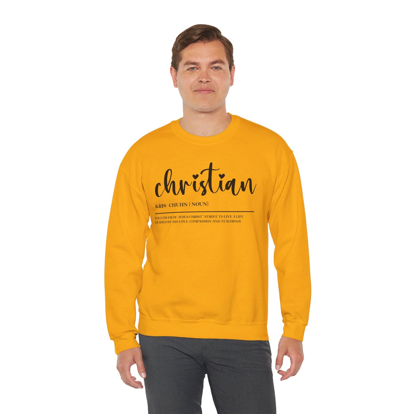 I Am A Christian Follower Of Christ  Unisex Heavy Blend™ Crewneck Christian Sweatshirt