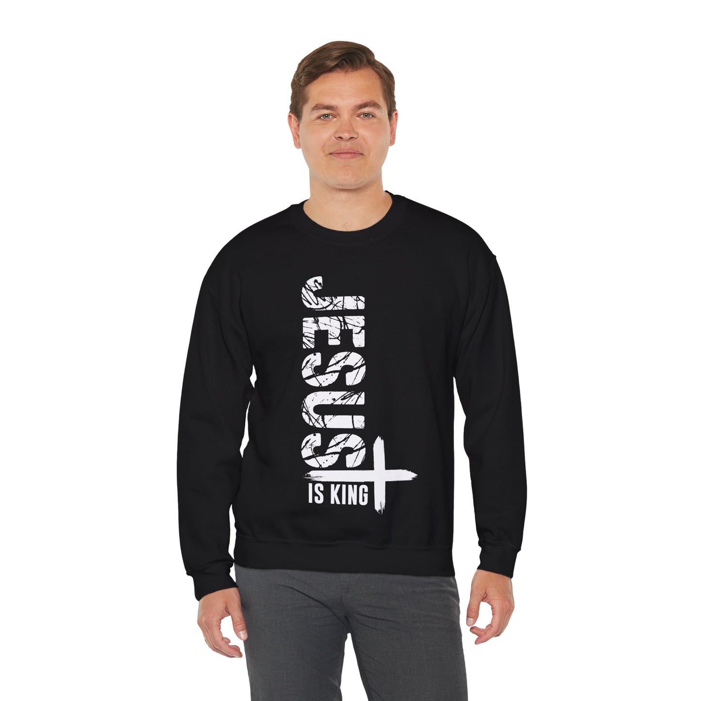 Jesus Is King Unisex Heavy Blend™ Crewneck Christian Sweatshirt