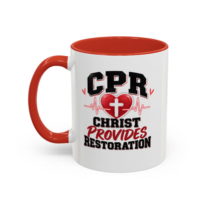 CPR Coffee Mug — "Christ Provides Restoration" Inspirational Christian Accent Mug (11oz)