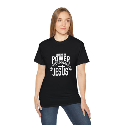 There Is Power In The Name Of Jesus Unisex Christian Ultra Cotton Tee Printify