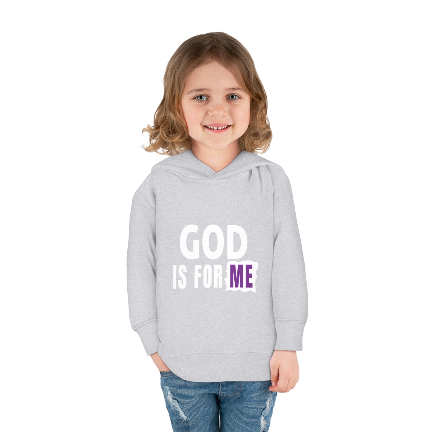 God Is For Me Christian Toddler Pullover Fleece Hoodie Printify