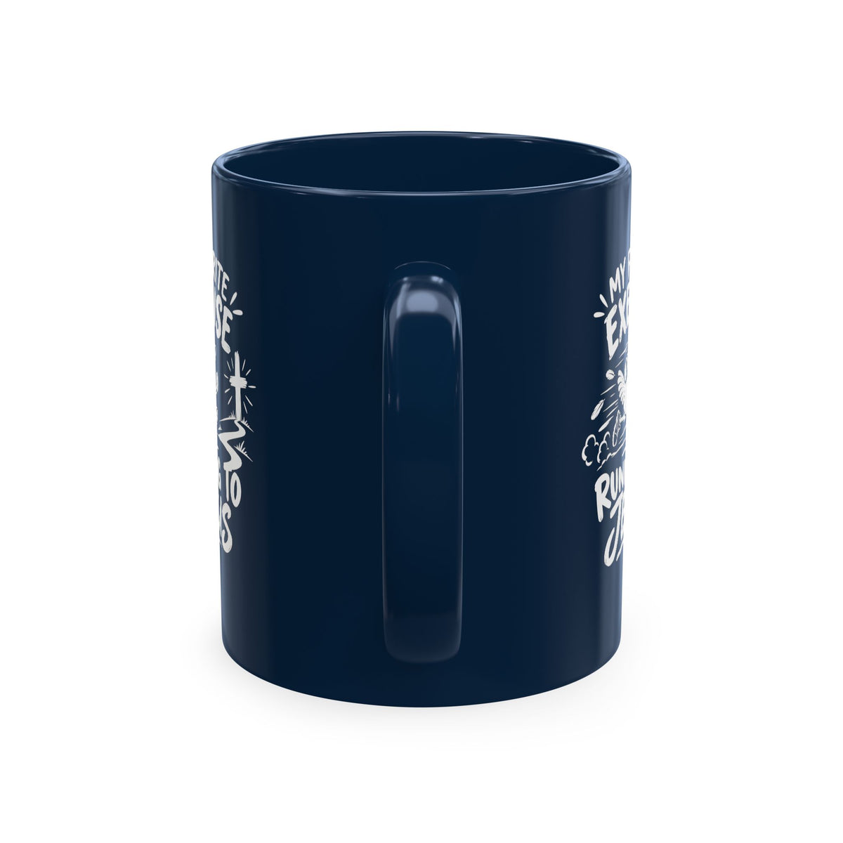 My Favorite Exercise Is Running to Jesus Christian Ceramic Mug