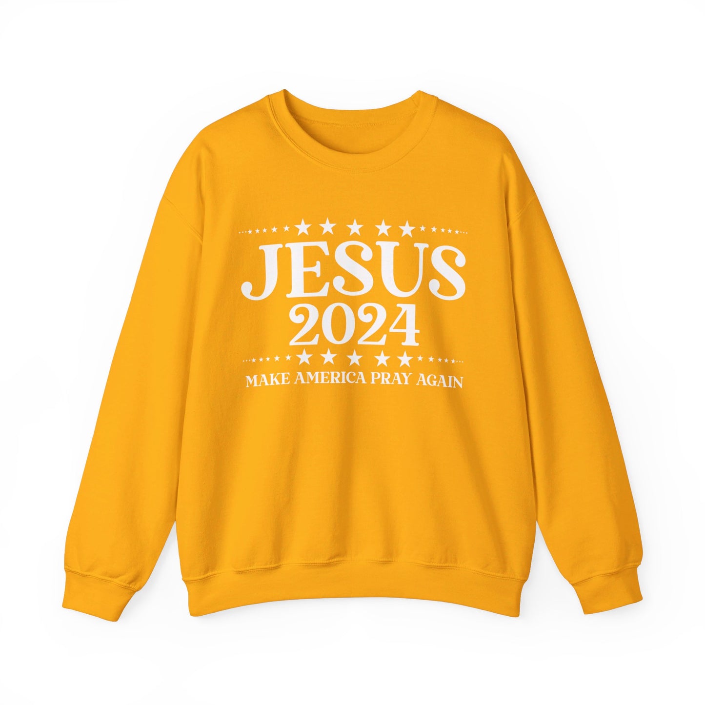 Jesus 2024 Make America Pray Again   Unisex Heavy Blend™ Crewneck Christian Sweatshirt