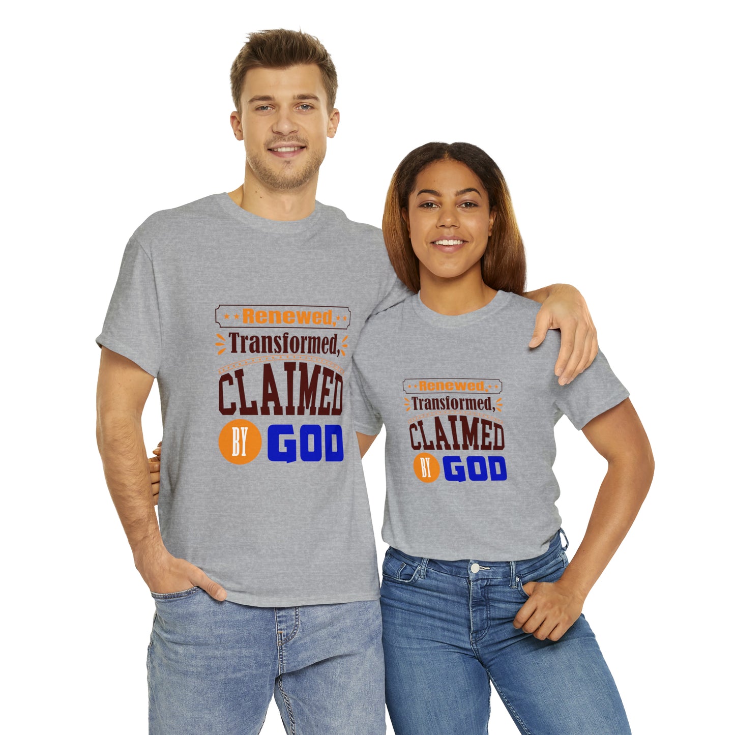 Renewed Transformed Claimed By God Unisex Heavy Cotton Tee