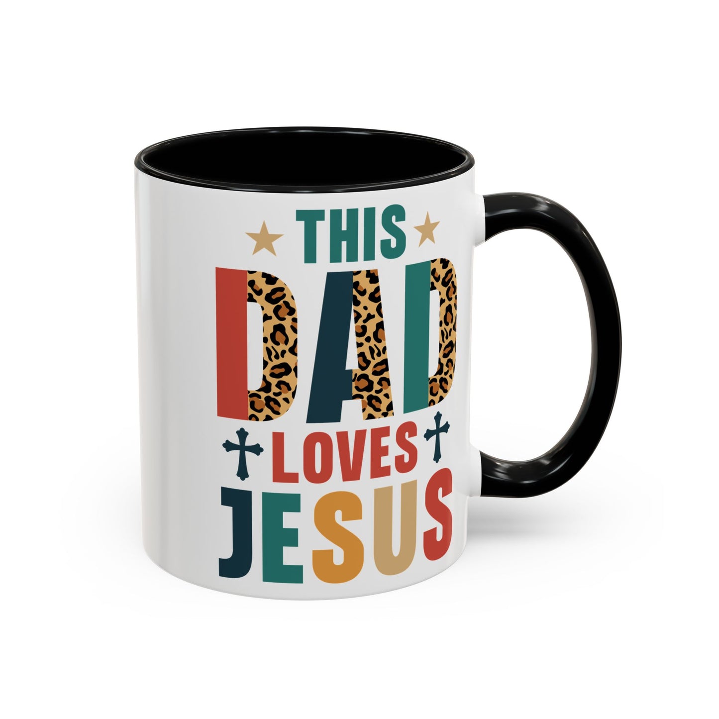 This Dad Loves Him Accent Coffee Mug - Perfect Gift for Father's Day and Christian Dads