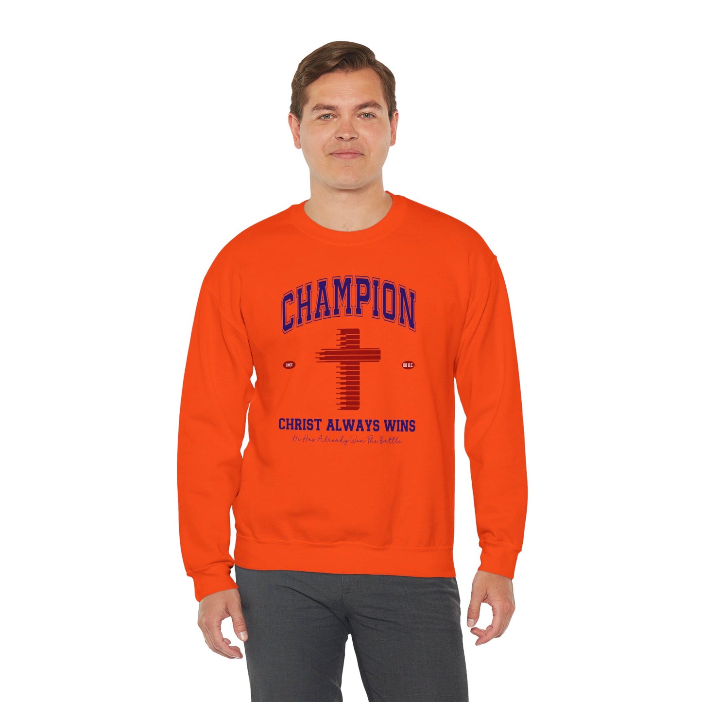 Champion Christ Always Wins Unisex Heavy Blend™ Crewneck Christian Sweatshirt