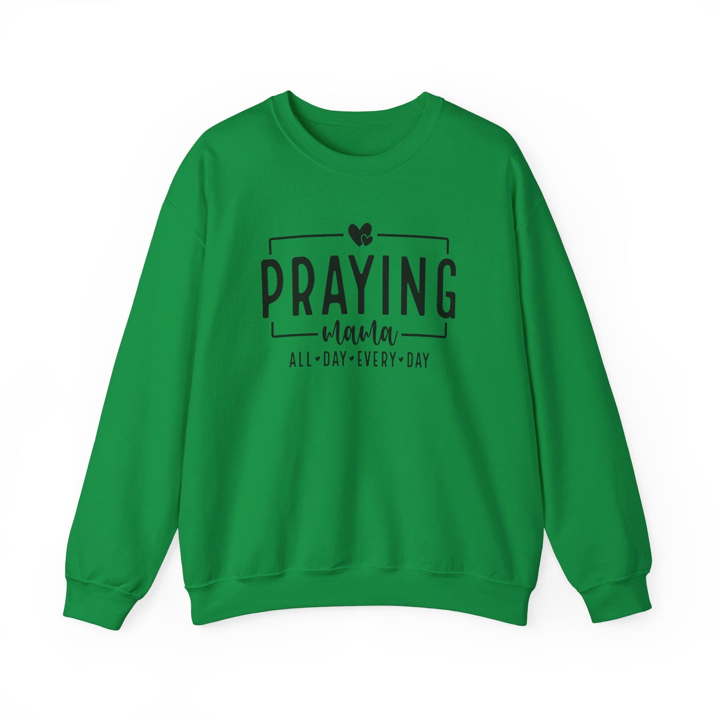 Praying Mama All Day Every Day Women's Heavy Blend™ Crewneck Christian Sweatshirt